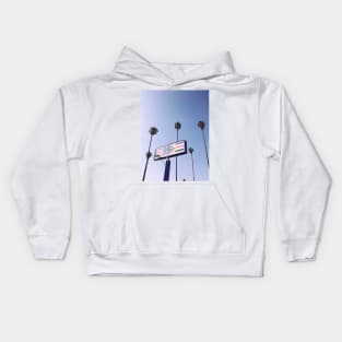 Palm trees and billboard at sky - Aesthetic Kids Hoodie